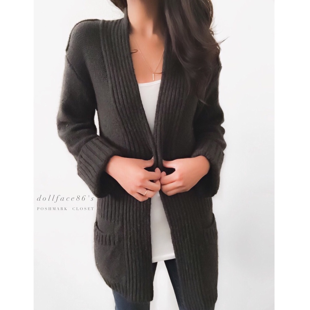 Vince Super Soft Robe Style Charcoal Cardigan